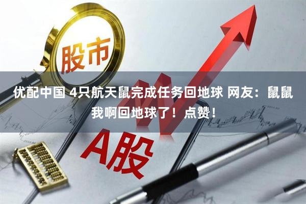 优配中国 4只航天鼠完成任务回地球 网友：鼠鼠我啊回地球了！点赞！