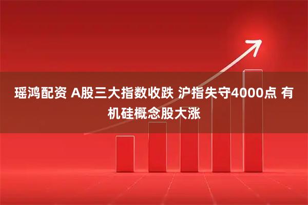 瑶鸿配资 A股三大指数收跌 沪指失守4000点 有机硅概念股大涨